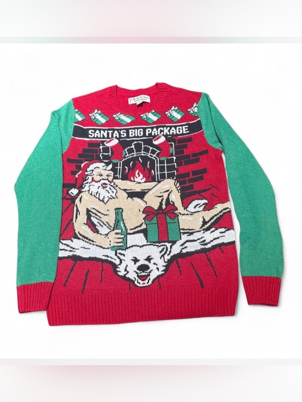 Ugly Christmas Sweater Santa's Big Package"